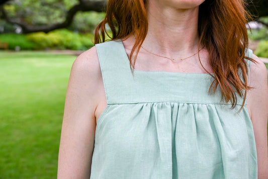 Laguna Linen Short Dress in Mint