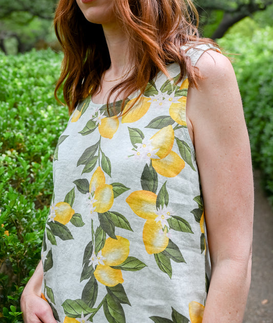 Lemon Print Sleeveless Top