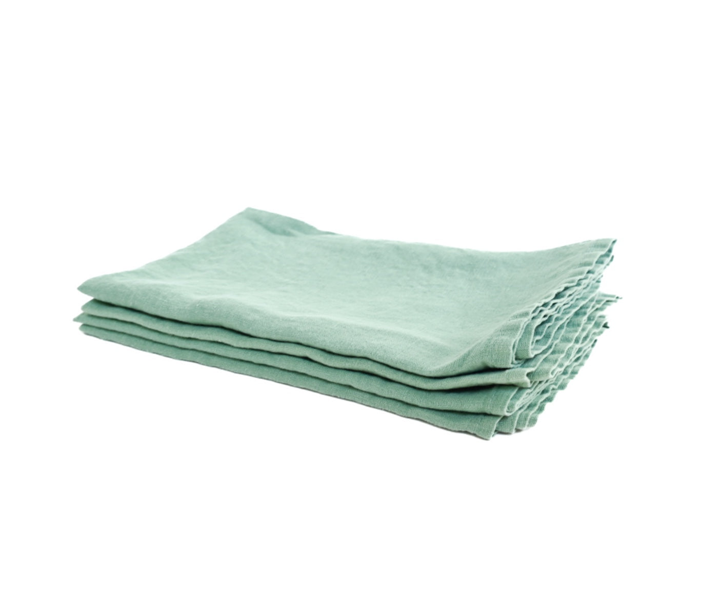 Set of Four Jade Green Linen Napkins