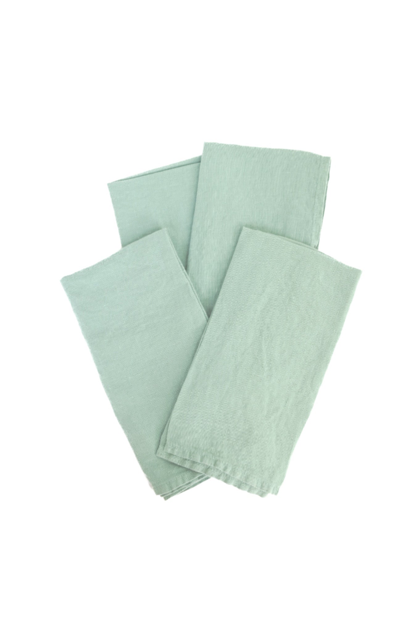 Set of Four Jade Green Linen Napkins