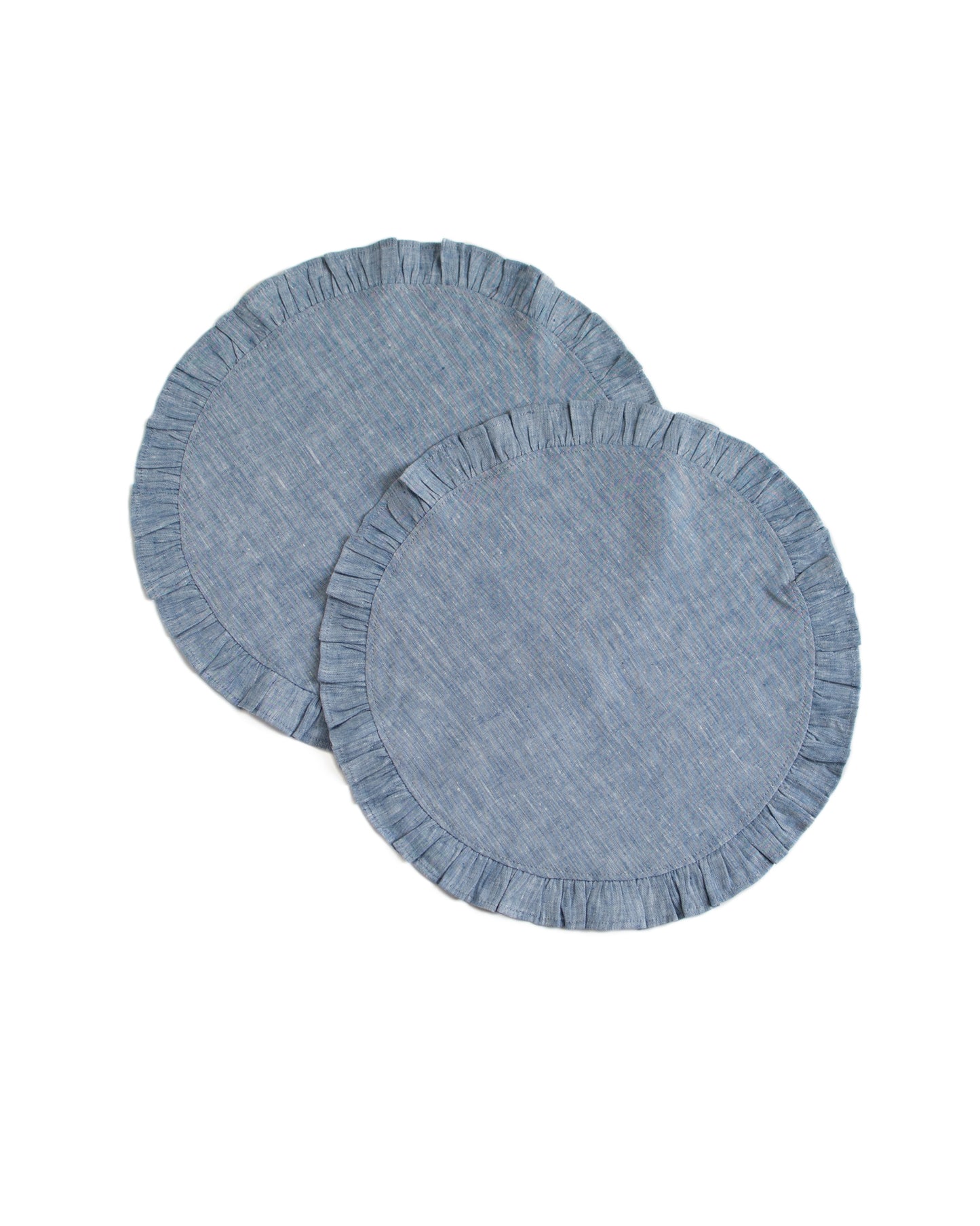 Set of Two Linen Placemats in Chambray