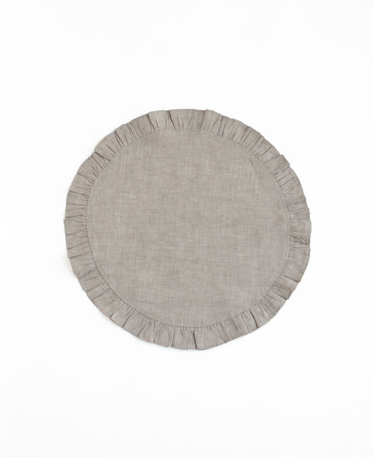 Set of Two Linen Placemats in Oatmeal