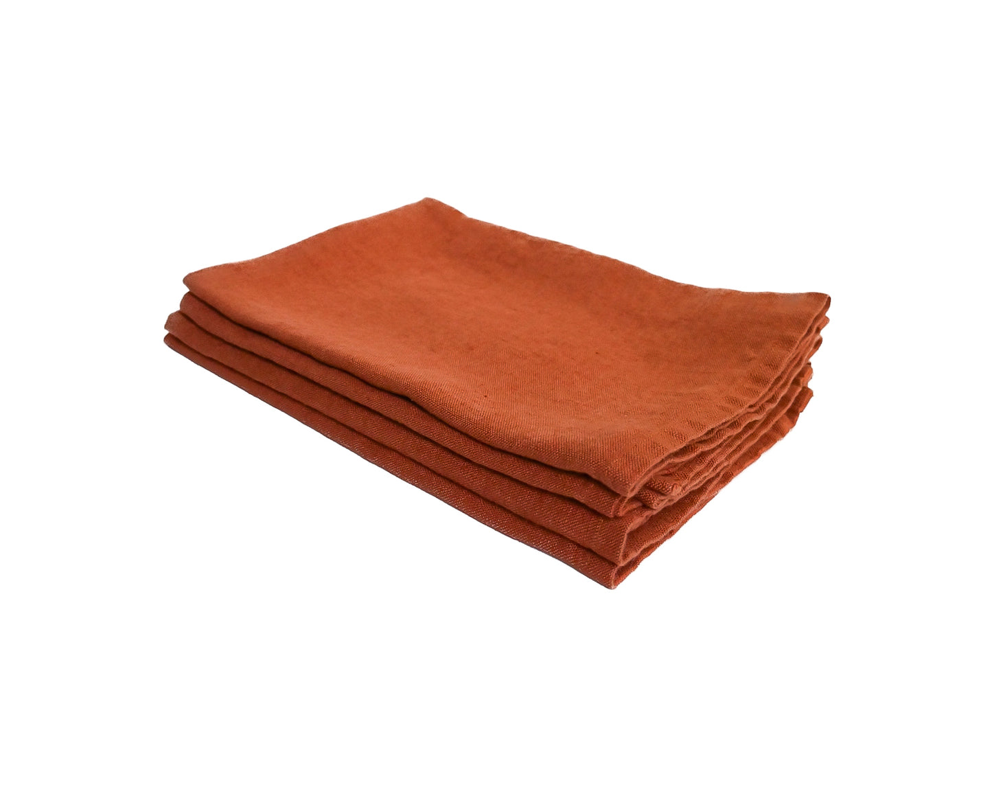 Set of Four Linen Rust Napkins