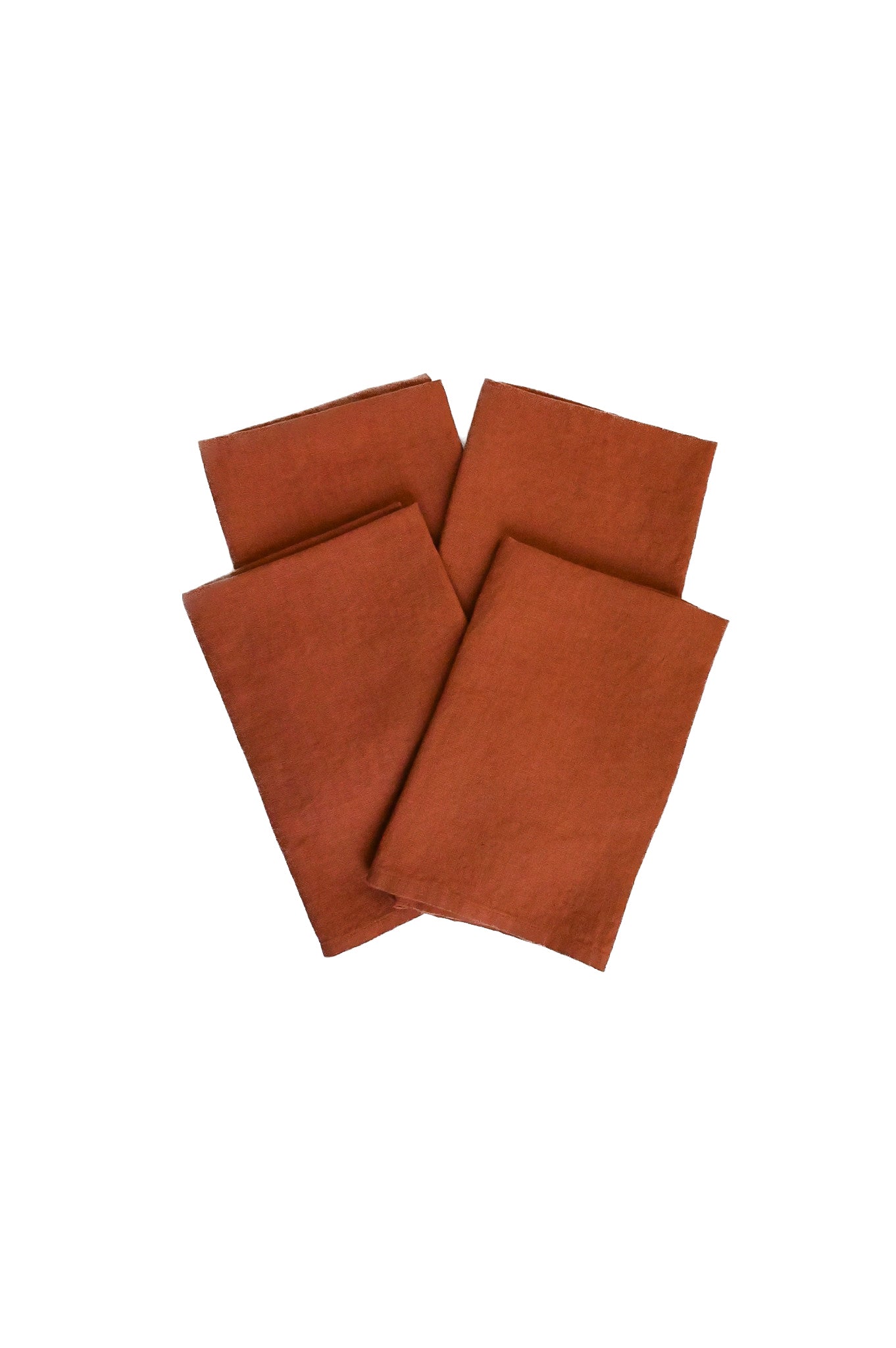 Set of Four Linen Rust Napkins