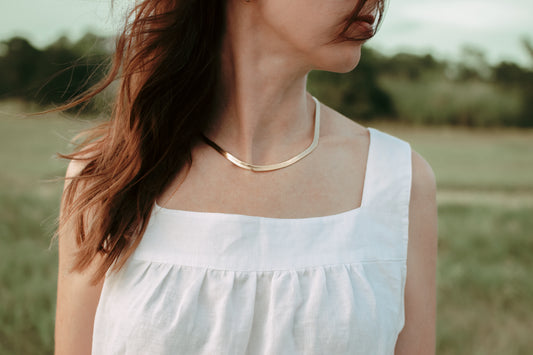 Laguna Linen Top in Blanc