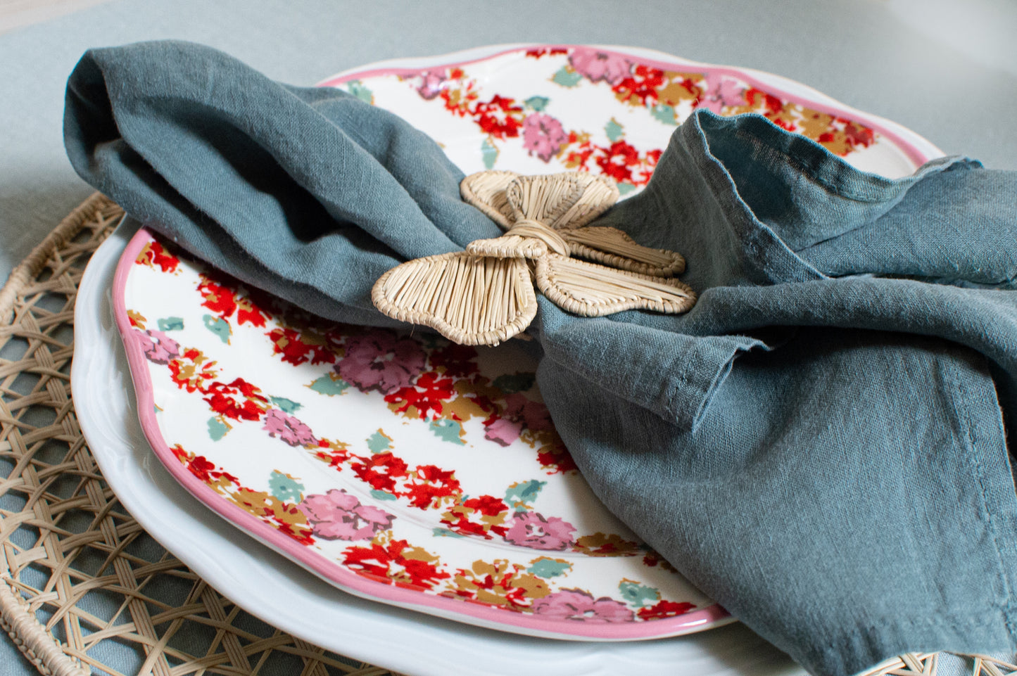 Set of Four Glacier Linen Napkins