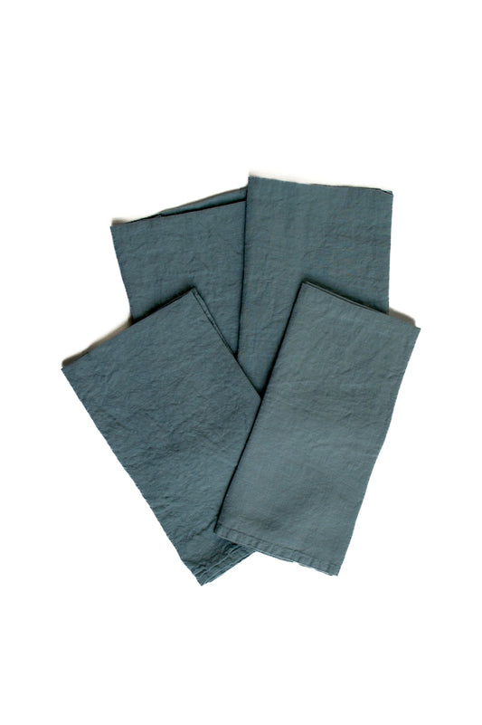 Set of Four Glacier Linen Napkins