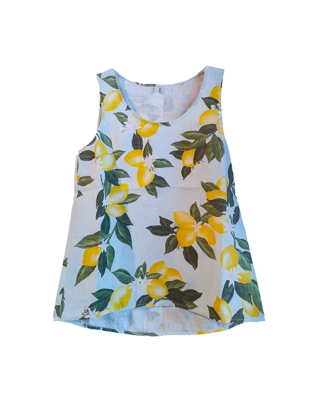 Lemon Print Sleeveless Top