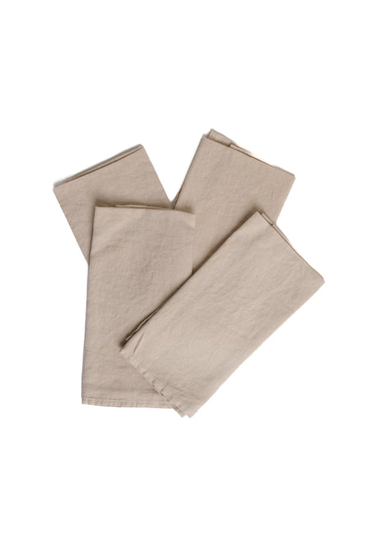 Set of Four Sand Linen Napkins